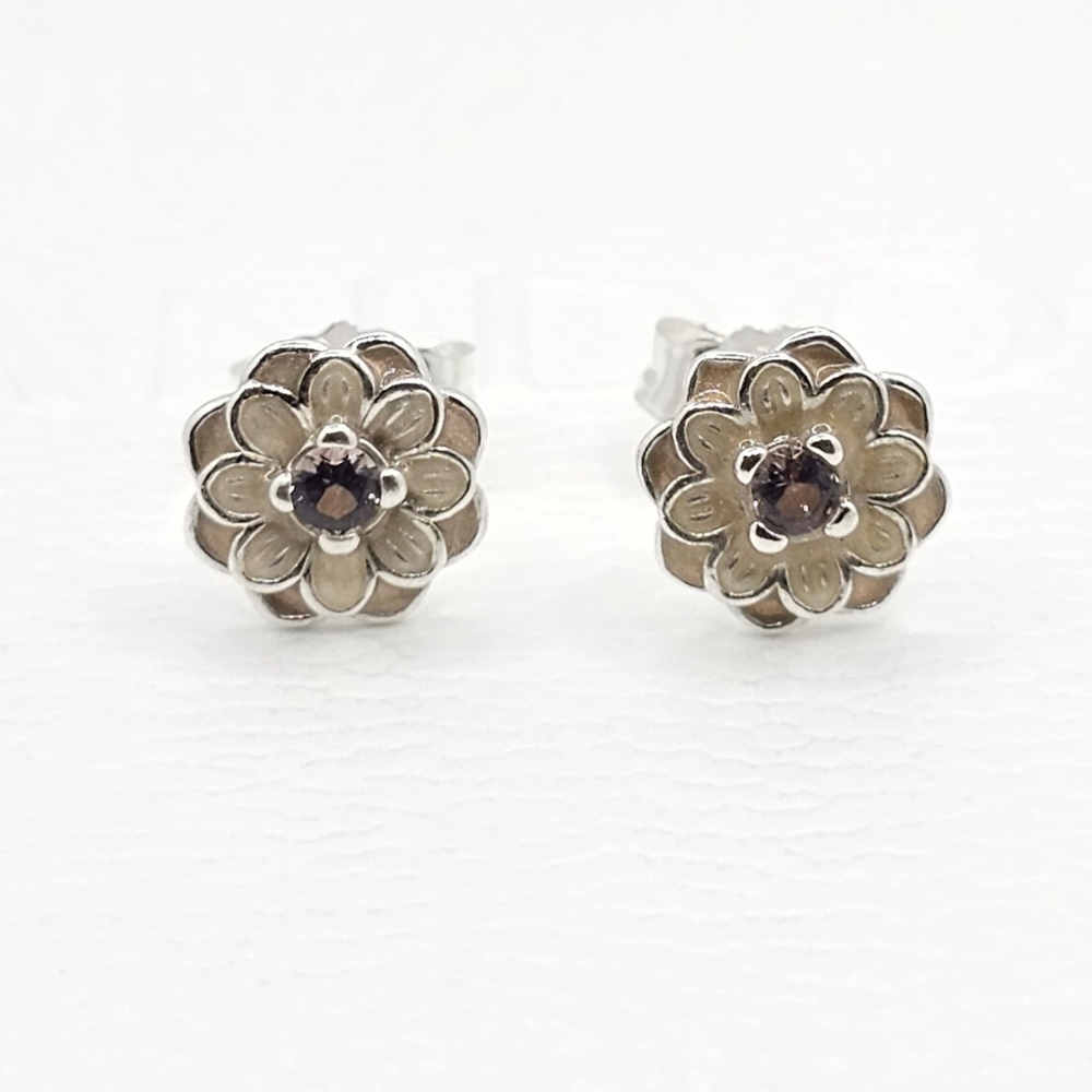 🌸 Authentic Pandora ⭐️ RETIRED⭐️ DAHLIA STUD EARRINGS